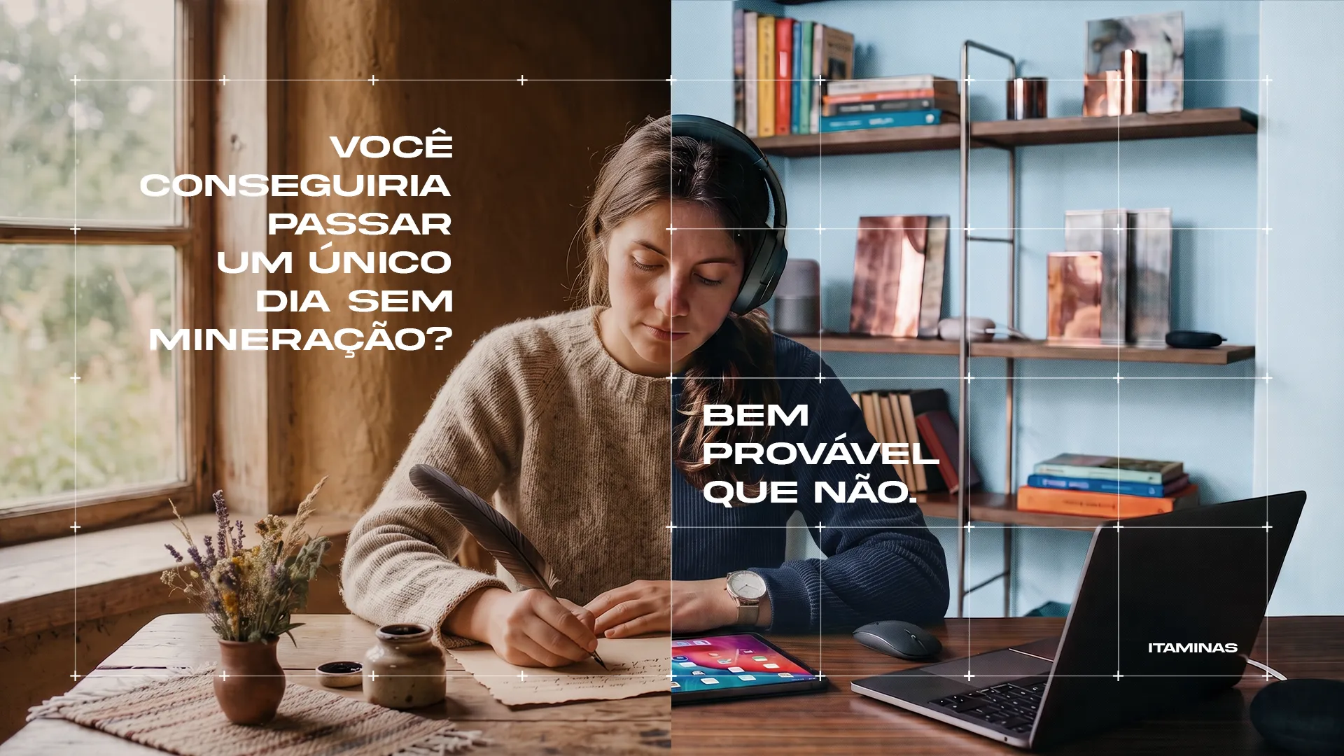 Mundo sem vs com mineração — arte 2