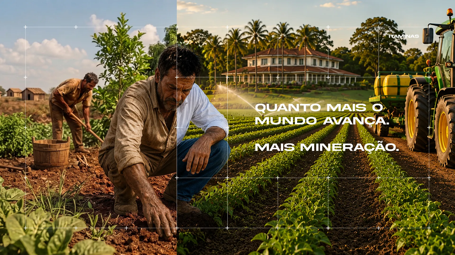Mundo sem vs com mineração — arte 15